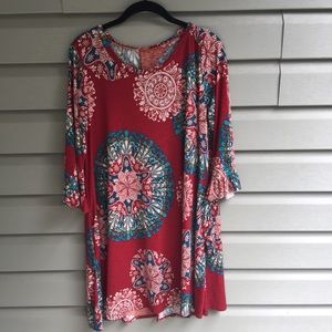 Cute trumpet sleeve dress with pockets 3/4 sleeve